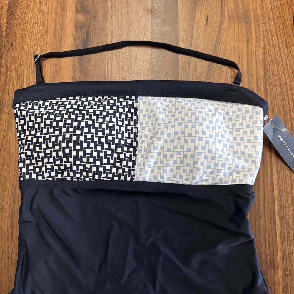 Tommy Hilfiger NWT Sky Captain Bandeau One Piece Swim Size M - Picture 6 of 8